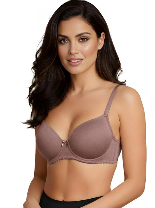 Cuddlecot Mocha Cotton T-Shirt Bra | Soft Wire-Free Everyday Bra for Women