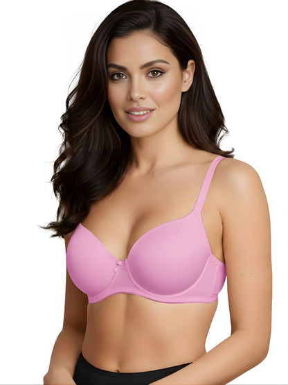 Cuddlecot Baby Pink Cotton T-Shirt Bra | Soft Wire-Free Everyday Bra for Women
