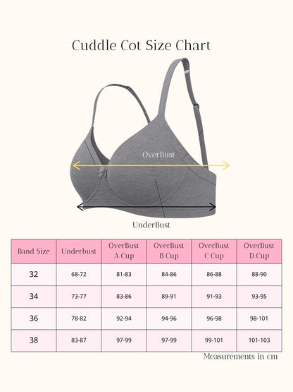 Cuddlecot Basic Grey Cotton T-Shirt Bra | Soft Wire-Free Everyday Bra for Women