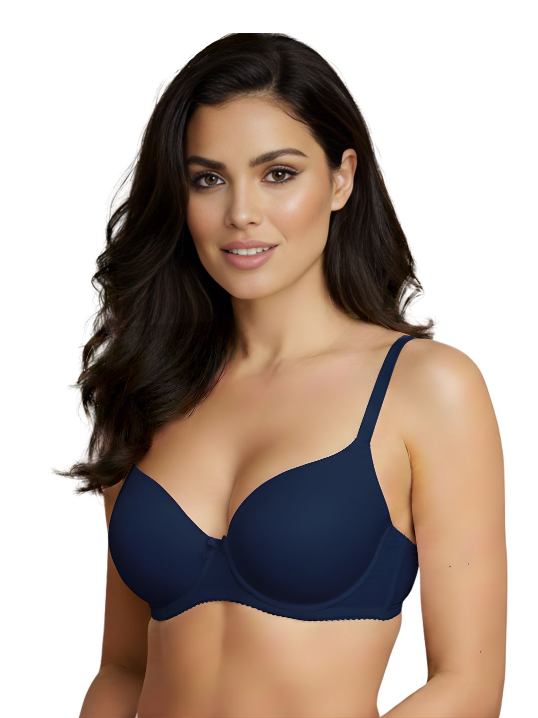 Cuddlecot Midnight Blue Cotton T-Shirt Bra | Soft Wire-Free Everyday Bra for Women