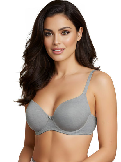 Cuddlecot Basic Grey Cotton T-Shirt Bra | Soft Wire-Free Everyday Bra for Women