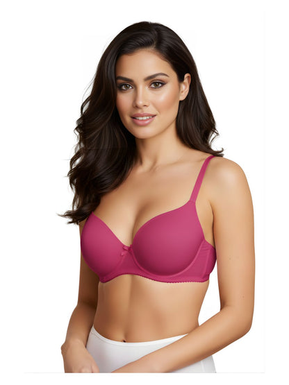 Cuddlecot Dusky Magenta Cotton T-Shirt Bra | Soft Wire-Free Everyday Bra for Women