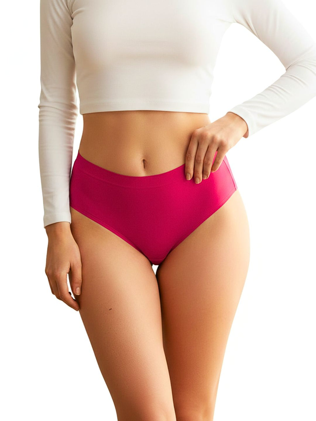 Saforia NoirSilk Microfibre Seamless Panty - Majenta