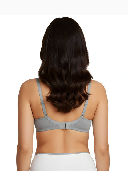 Cuddlecot Basic Grey Cotton T-Shirt Bra | Soft Wire-Free Everyday Bra for Women