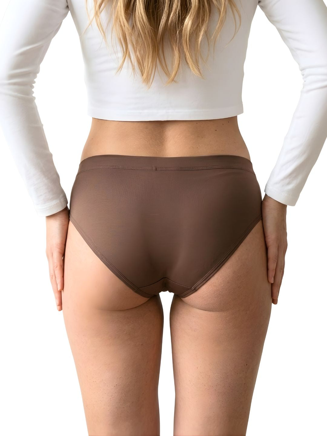 Saforia NoirSilk Microfibre Seamless Panty - Mocha