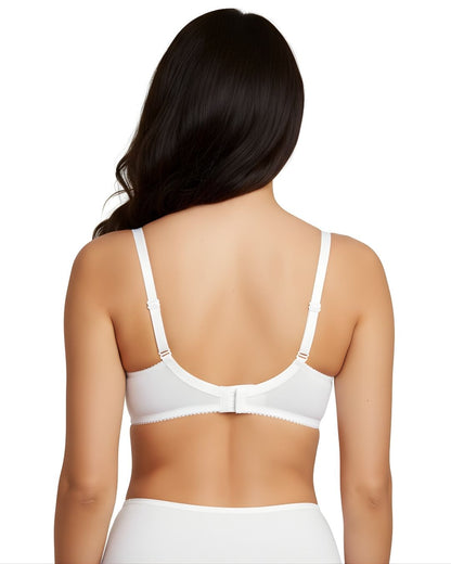 Cuddlecot Swan White Cotton T-Shirt Bra | Soft Wire-Free Everyday Bra for Women