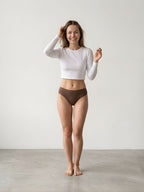 Saforia NoirSilk Microfibre Seamless Panty - Mocha