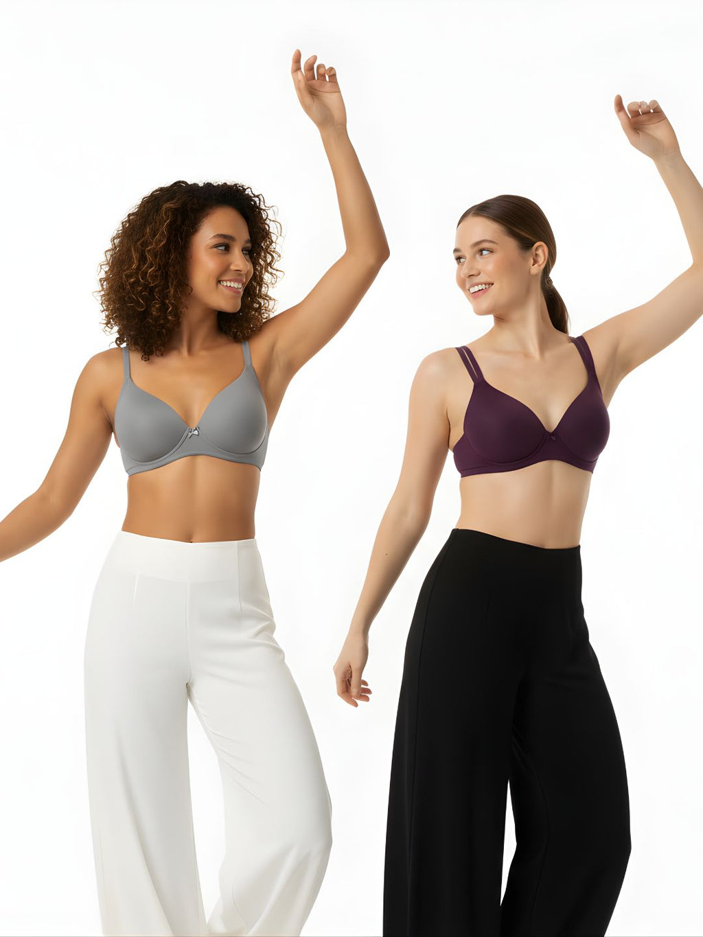 Cuddlecot Cotton T-Shirt Bra Combo (Basic Grey & Perfect Purple) | Wire-Free Everyday Bras for Women (Copy)