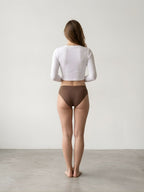 Saforia NoirSilk Microfibre Seamless Panty - Mocha