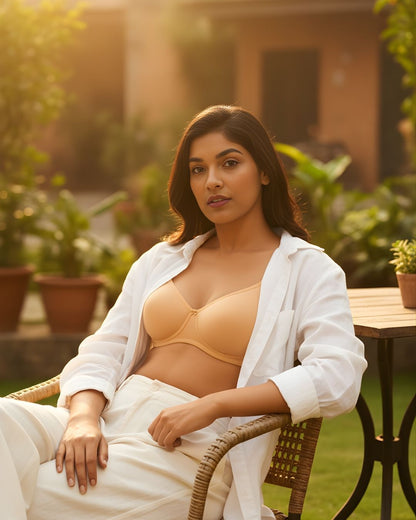 Cuddlecot Skin Cotton T-Shirt Bra | Soft Wire-Free Everyday Bra for Women