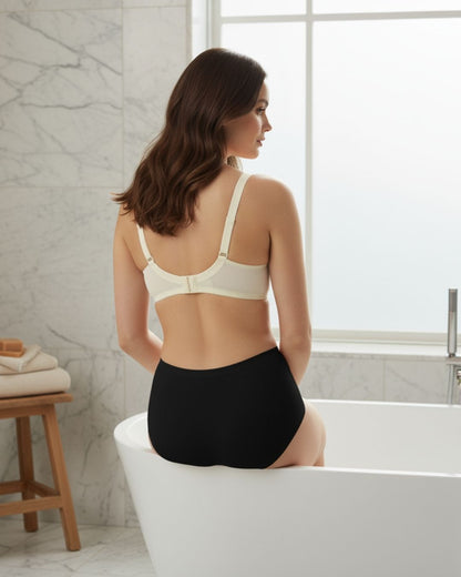 Cuddlecot Swan White Cotton T-Shirt Bra | Soft Wire-Free Everyday Bra for Women