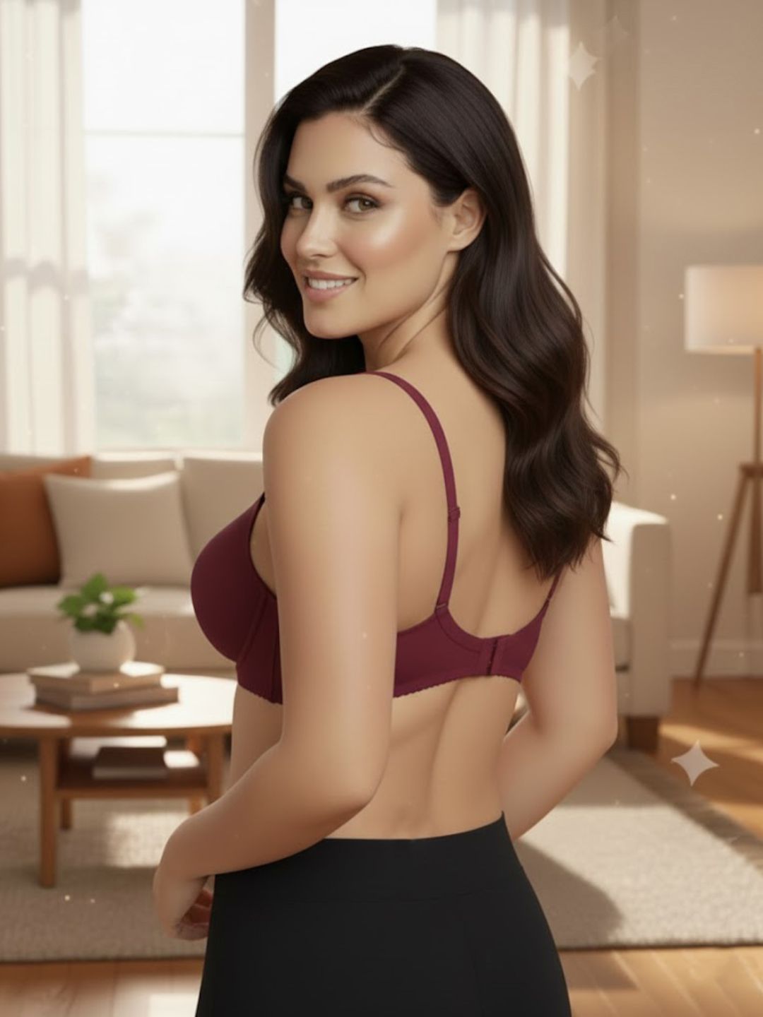 Cuddlecot Maroon Cotton T-Shirt Bra | Soft Wire-Free Everyday Bra for Women