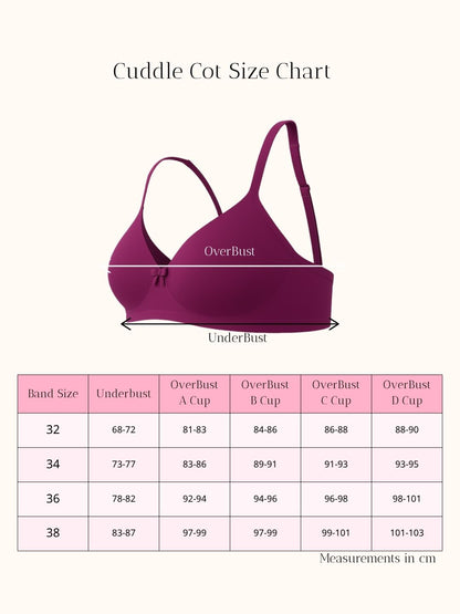 Cuddlecot Perfect Purple Cotton T-Shirt Bra | Soft Wire-Free Everyday Bra for Women