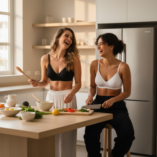 Cuddlecot Cotton T-Shirt Bra Combo (Zed Black & Swan White) | Wire-Free Everyday Bras for Women