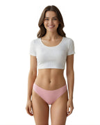 EasyCot Baby Pink Cotton Mid-Waist Panty | Soft Breathable Everyday Underwear for Women