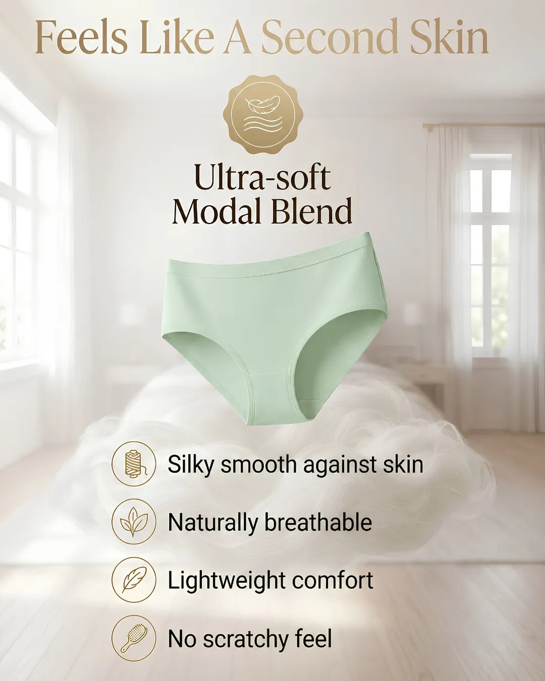 Saforia EasyCot Modal Seamless Panty - Sage Green