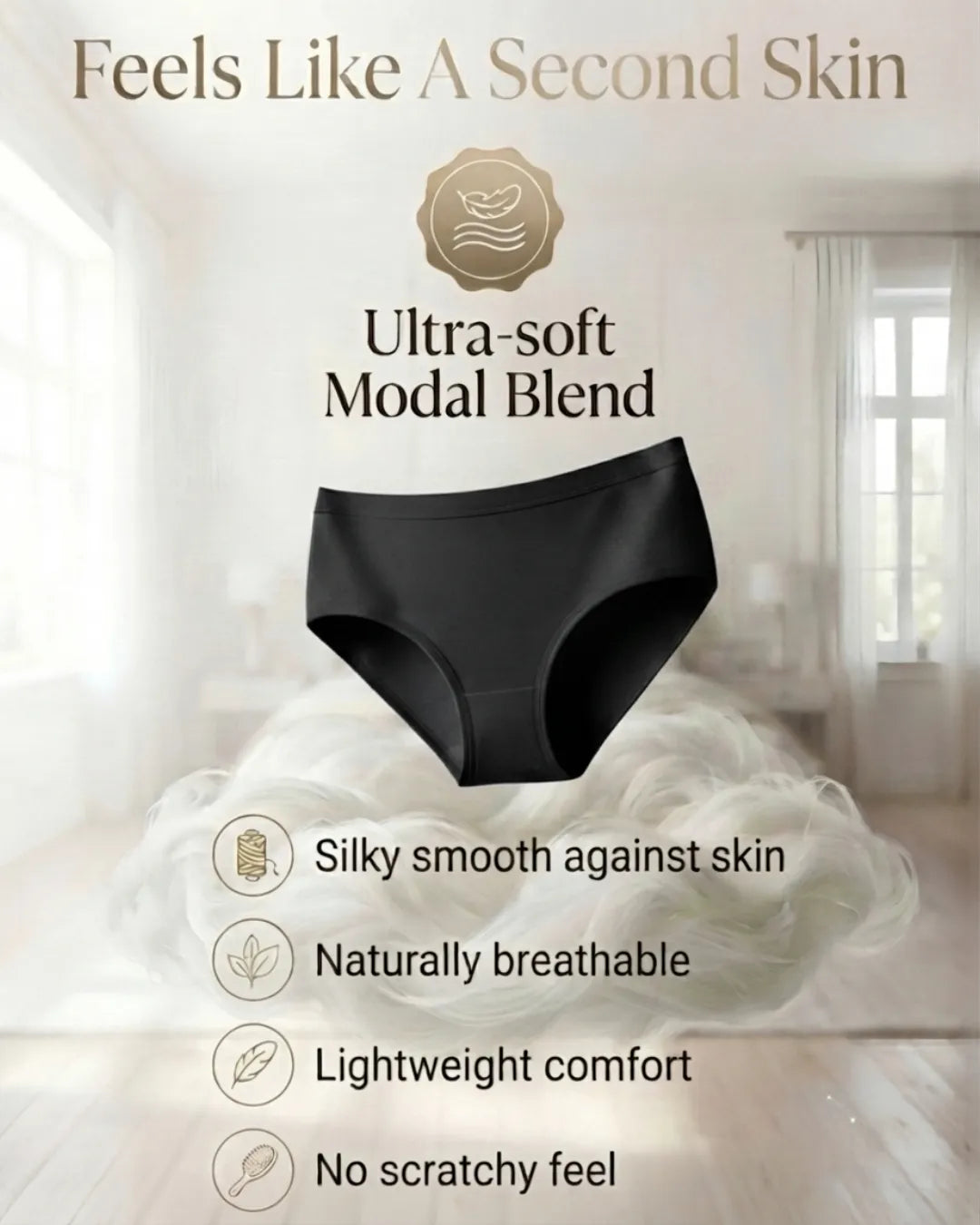 Saforia EasyCot Modal Seamless Panty - Zed Black