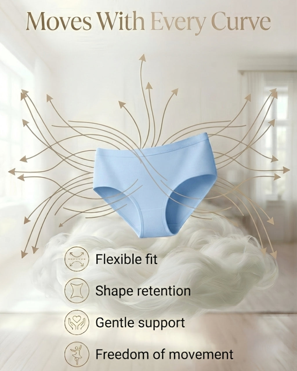 Saforia EasyCot Modal Seamless Panty - Sky Blue