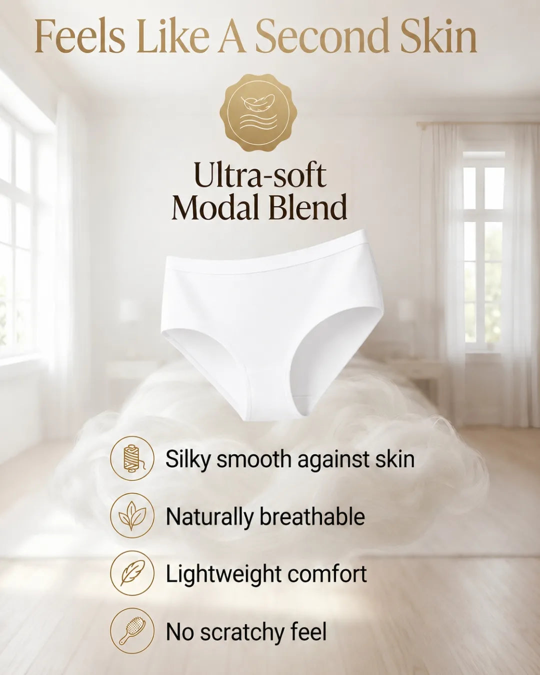 Saforia EasyCot Modal Seamless Panty - Swan White