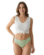 EasyCot Sage Green Cotton Mid-Waist Panty | Soft Breathable Everyday Underwear for Women