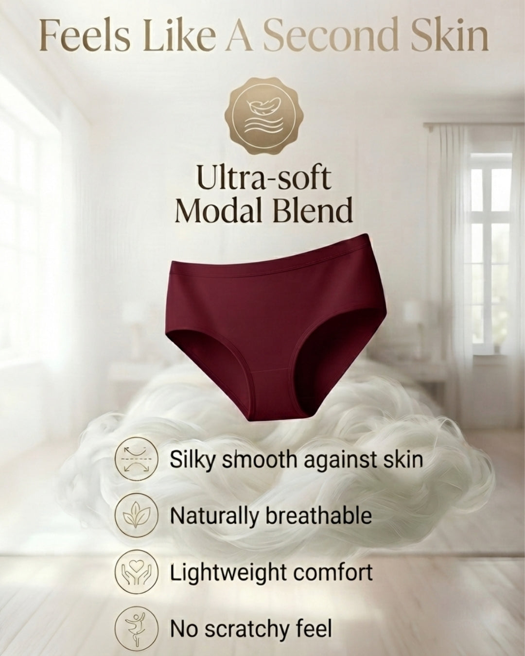 Saforia EasyCot Modal Seamless Panty - Maroon