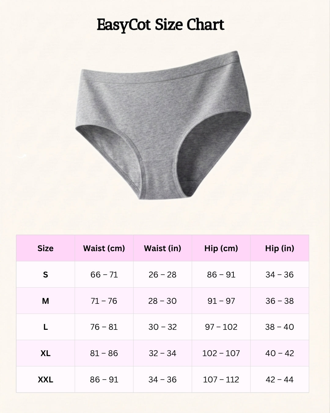 Saforia EasyCot Modal Seamless Panty - Basic Grey