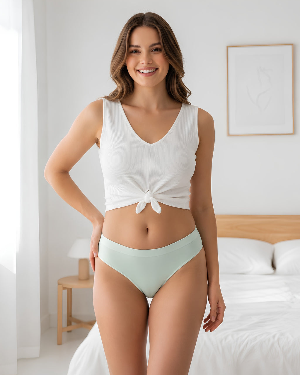 Saforia EasyCot Modal Seamless Panty - Sage Green
