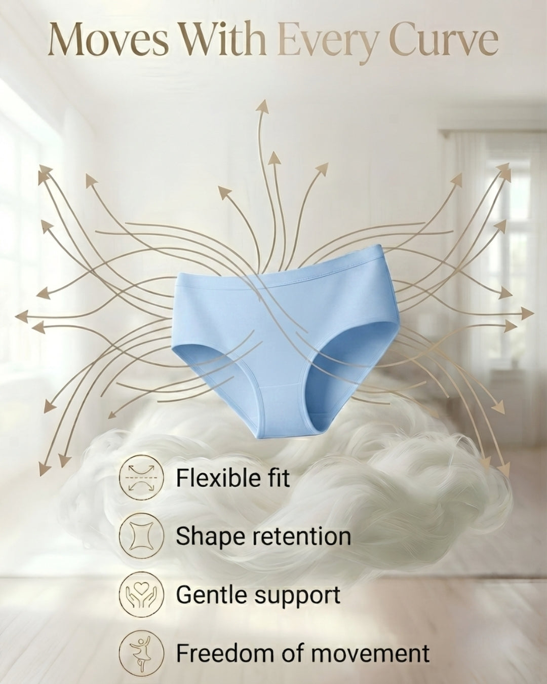 Saforia EasyCot Modal Seamless Panty - Sky Blue