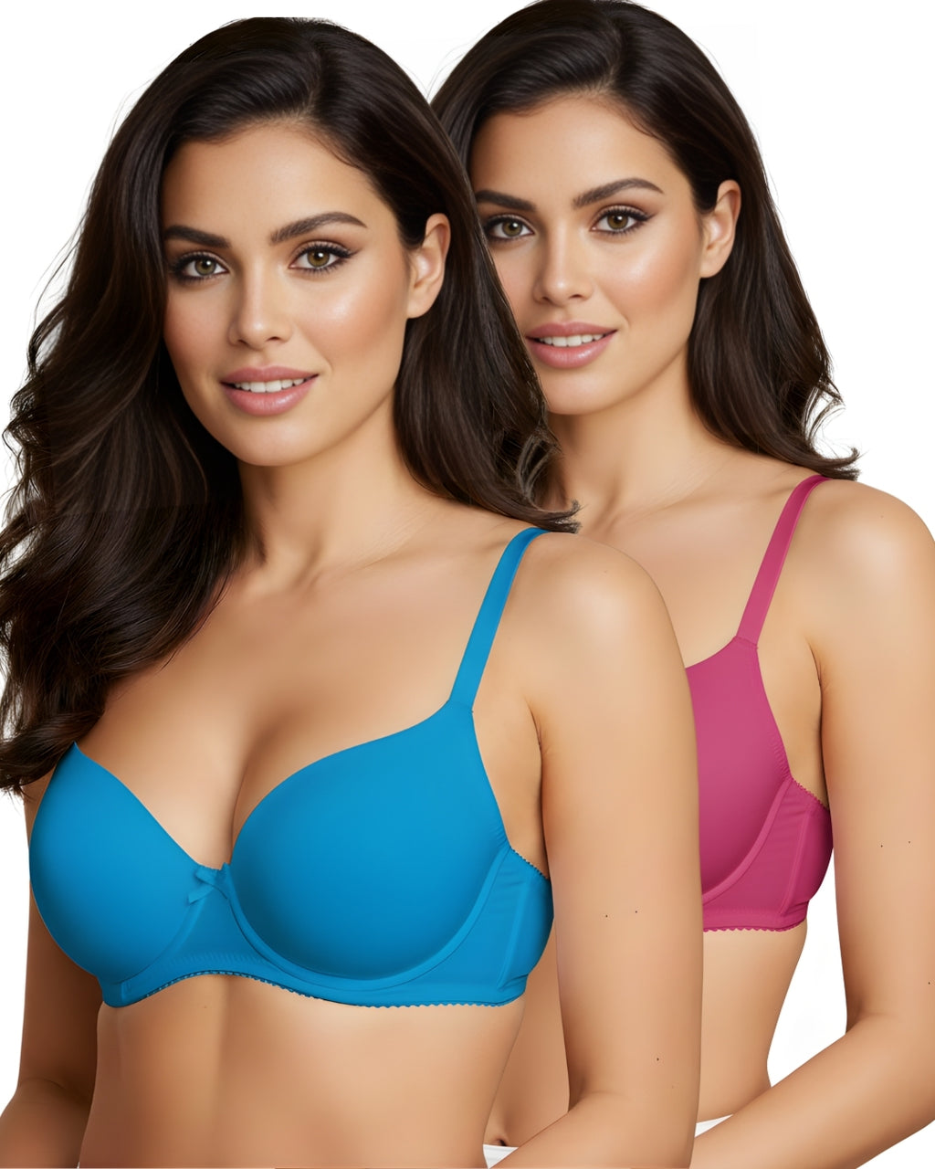 Saforia Cuddlecot Modal Wirefree Padded Bra Combo (Pack of 2) – Indigo Blue & Dusky Majenta