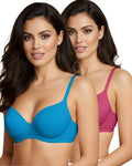 Saforia Cuddlecot Modal Wirefree Padded Bra Combo (Pack of 2) – Indigo Blue & Dusky Majenta