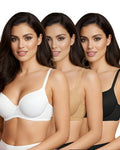 Saforia Cuddlecot Modal Wirefree Padded Bra Combo (Pack of 3) – Zed Black, Skin & Swan White