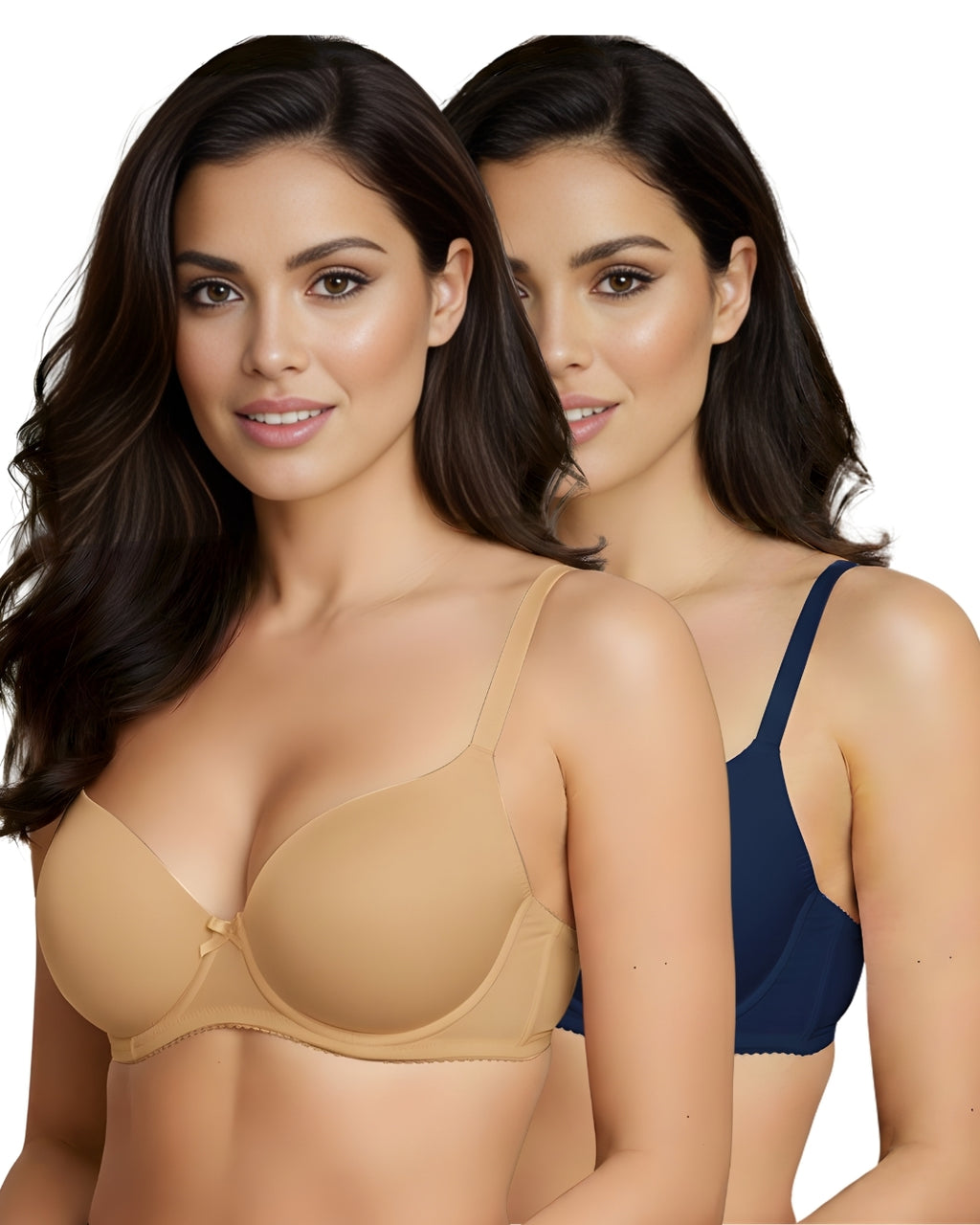 Saforia Cuddlecot Modal Wirefree Padded Bra Combo (Pack of 2) – Skin & Midnight Blue