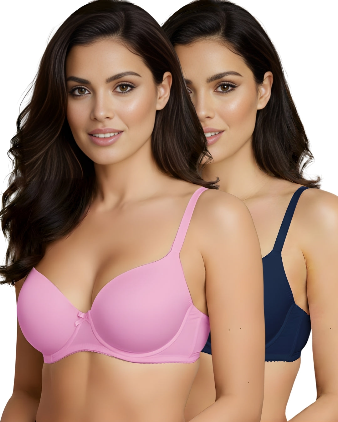 Saforia Cuddlecot Modal Wirefree Padded Bra Combo (Pack of 2) – Baby Pink & Midnight Blue