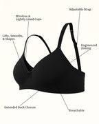 Saforia Cuddlecot Modal Wirefree Padded Bra Combo (Pack of 2) – Zed Black & Swan White