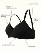 Saforia Cuddlecot Modal Wirefree Padded Tshirt Bra - Zed Black