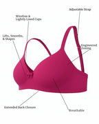 Saforia Cuddlecot Modal Wirefree Padded Bra Combo (Pack of 2) – Indigo Blue & Dusky Majenta