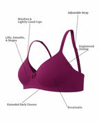 Saforia Cuddlecot Modal Wirefree Padded Bra Combo (Pack of 2) – Perfect Purple & Basic Grey