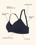 Saforia Cuddlecot Modal Wirefree Padded Bra Combo (Pack of 2) – Skin & Midnight Blue