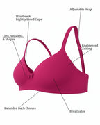 Saforia Cuddlecot Modal Wirefree Padded Bra Combo (Pack of 2) – Indigo Blue & Dusky Majenta
