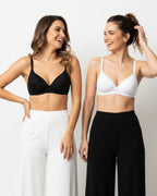 Saforia Cuddlecot Modal Wirefree Padded Bra Combo (Pack of 2) – Zed Black & Swan White