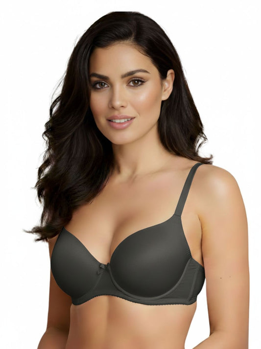 Cuddlecot Gun Metal Cotton T-Shirt Bra | Soft Wire-Free Everyday Bra for Women