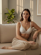 Saforia Cuddlecot Modal Wirefree Padded Tshirt Bra - Swan White