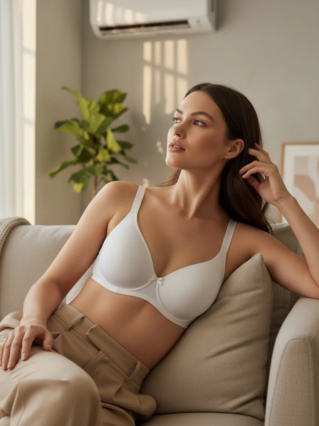 Saforia Cuddlecot Modal Wirefree Padded Tshirt Bra - Swan White