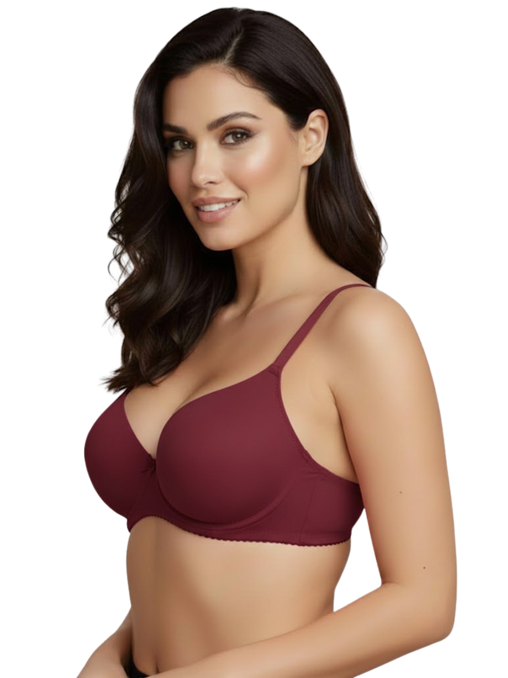 Saforia Cuddlecot Modal Wirefree Padded Tshirt Bra - Maroon