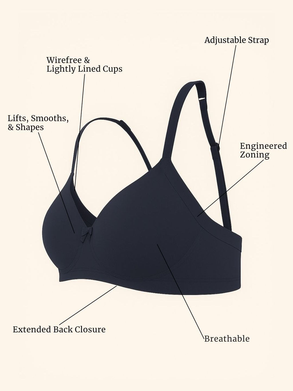 Cuddlecot Gun Metal Cotton T-Shirt Bra | Soft Wire-Free Everyday Bra for Women