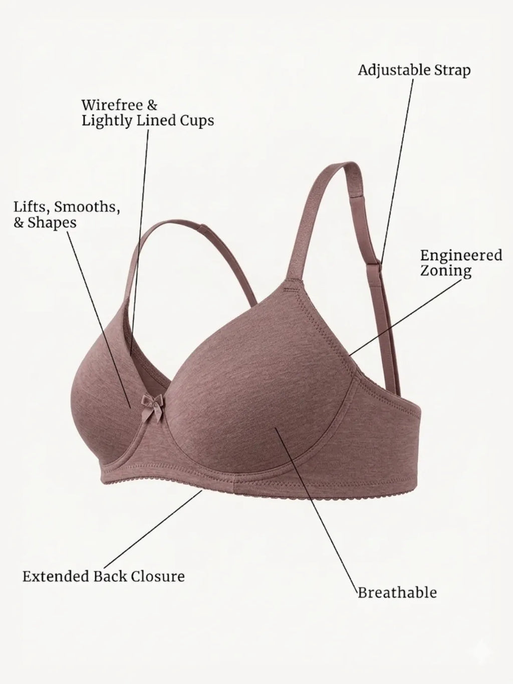 Saforia Cuddlecot Modal Wirefree Padded Tshirt Bra - Mocha
