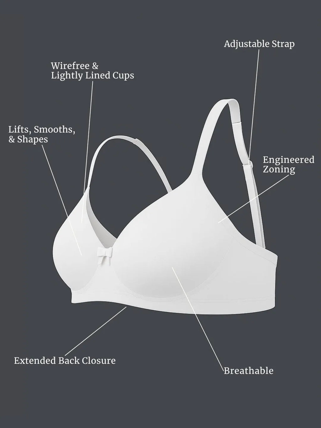Saforia Cuddlecot Modal Wirefree Padded Tshirt Bra - Swan White