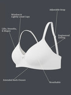 Saforia Cuddlecot Modal Wirefree Padded Tshirt Bra - Swan White