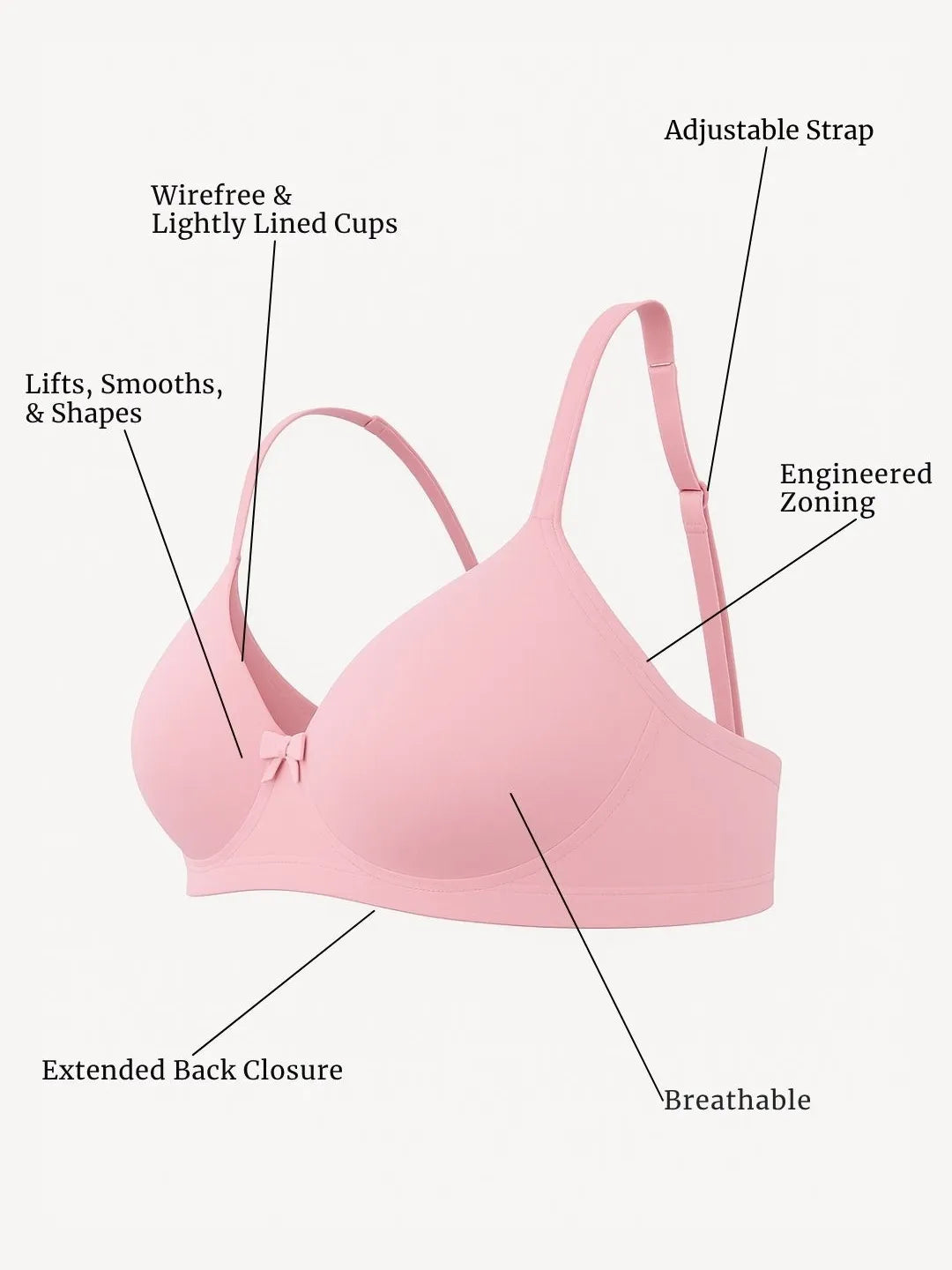 Saforia Cuddlecot Modal Wirefree Padded Tshirt Bra - Baby Pink