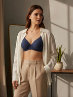 Saforia Cuddlecot Modal Wirefree Padded Tshirt Bra - Midnight Blue